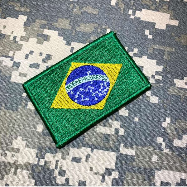 BP0403V05 Bandeira Brasil Patch Bordada Fecho Contato Gancho - Image 2