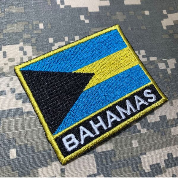 BP0208NT01 Bandeira Bahamas Patch Bordado Termo Adesivo - Image 2