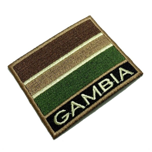 BP0196NT03 Bandeira Gâmbia Patch Bordado Termo Adesivo