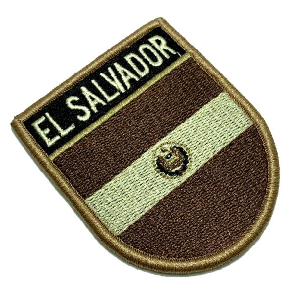 BP0203EV04 Bandeira El Salvador Patch Bordado Fecho Contato