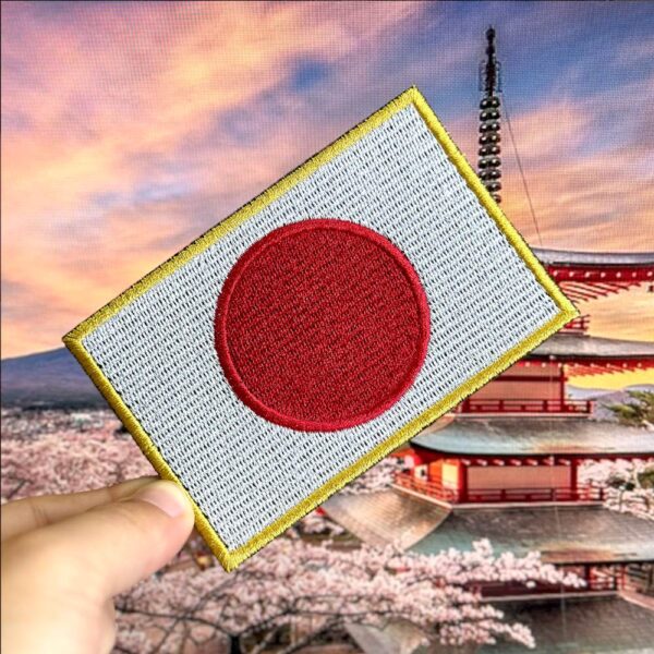 BP0058-021 Bandeira Japão Patch Bordado 10,2x6,8cm SA23 - Image 2