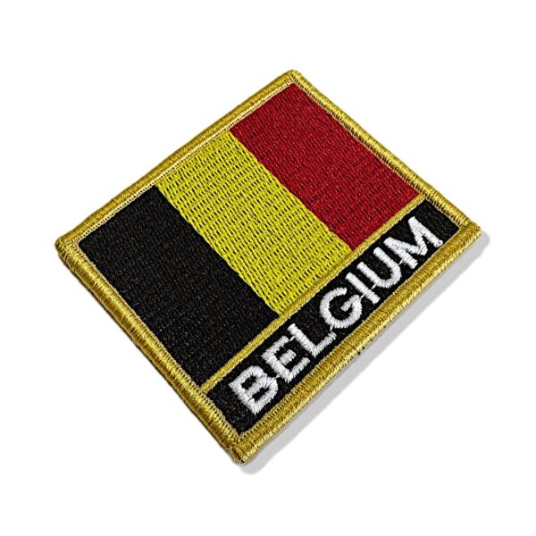 BP0215N-001 Bandeira Bélgica Patch Bordado 7,5x6,3cm - Image 3