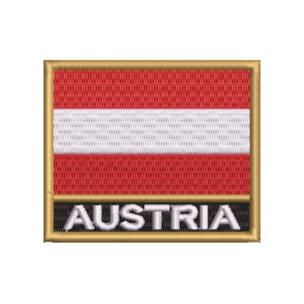 BP0003N-001 Bandeira Austria Patch Bordado 7,5x6,3cm - Image 5