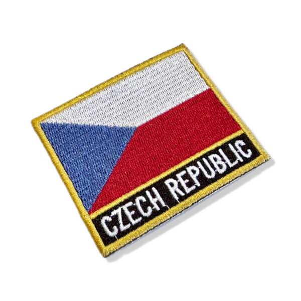 BP0085N-001 Bandeira República Tcheca Patch Bordado 7,5x6,3cm