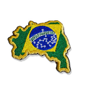 BP0403M-001 Bandeira Mapa Brasil Patch Bordado 7x6cm