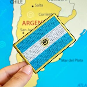 BP0032-001 Bandeira Argentina Patch Bordado 7,5×5,0cm