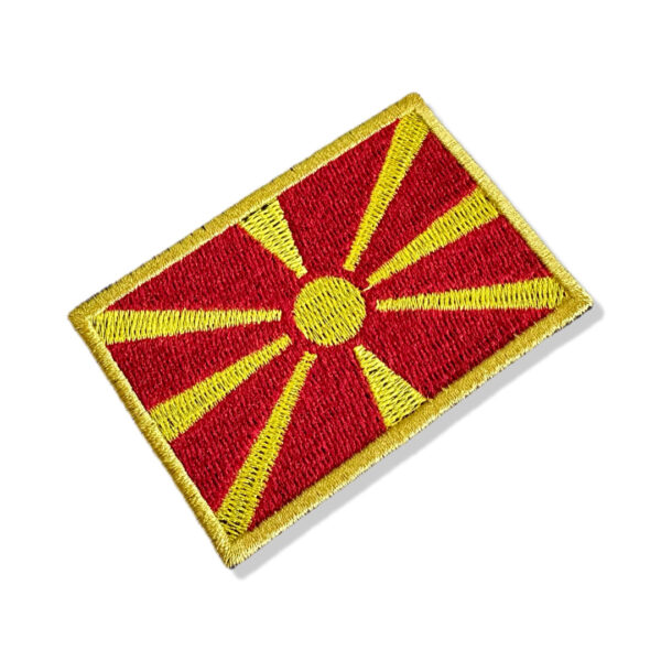 BP0417-001 Bandeira Macêdonia do Norte Patch Bordado 7,5x5,0cm