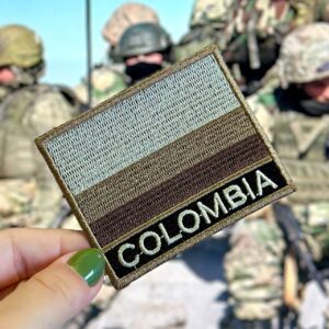 BP0049N-004 Bandeira Colombia Patch Bordado 7,5×6,3cm