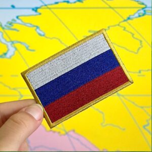 BP0079-001 Bandeira Russia Patch Bordado 7,5×5