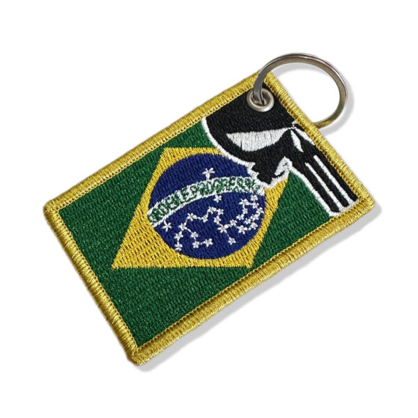 M0139-001 Justiceiro Bandeira Brasil Patch Bordado 7,5x5cm - Image 5