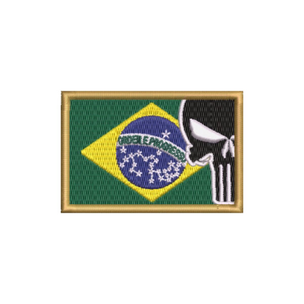 M0139-001 Justiceiro Bandeira Brasil Patch Bordado 7,5x5cm - Image 7