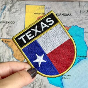 BE0415E-001 Bandeira Texas EUA Patch Bordado 6,8×8,0cm