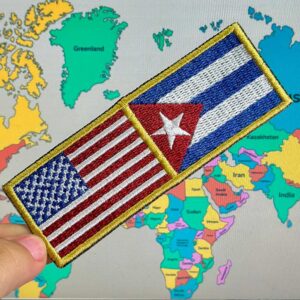 BP0055-0010-01 Bandeira EUA Cuba Patch Bordado 11×3,8cm