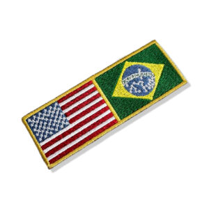 BP0055-0403-011 Bandeira USA Brasil Patch Bordado 11×3,8cm