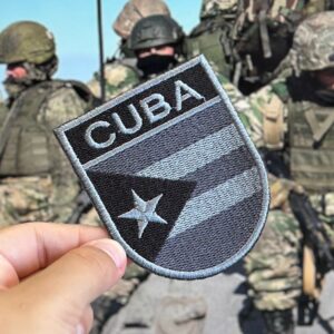 BP0010E-002 Bandeira Cuba Patch Bordado 6,8×8,0cm