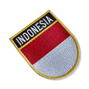 BP0419E-001 Bandeira Indonésia Patch Bordado 6,8x8cm