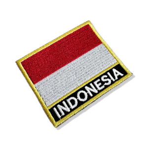 BP0419N-001 Bandeira Indonésia Patch Bordado 7,5×6,3cm