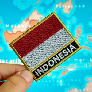 BP0419N-011 Bandeira indonésia Patch Bordado 5,7×4,8cm