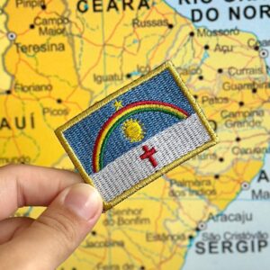 BE0420-011 Bandeira Pernambuco Patch Bordado 5,7×3,8cm