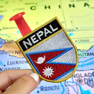 BP0041E-011 Bandeira Nepal Patch Bordado 5,7×6,8cm