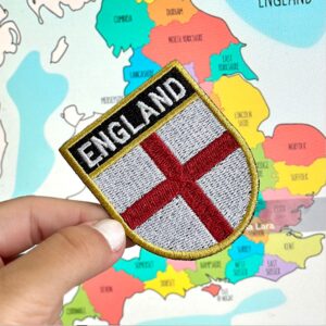 BP0176E-011 Bandeira Inglaterra Patch Bordado 5,7×6,8cm