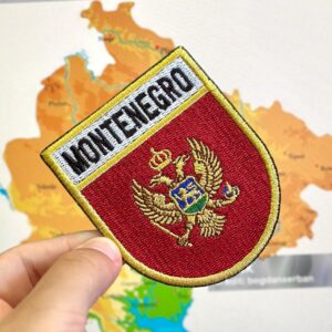 BP0243E-001 Bandeira Montenegro Patch Bordado 6,8×8,0