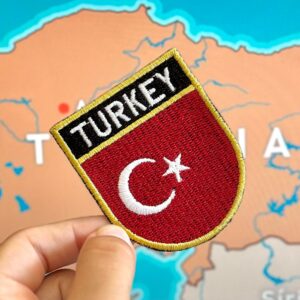 BP0428E-011 Bandeira Turquia Patch Bordado 5,7×6,8cm