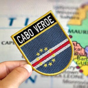 BP0434E-001 Bandeira Cabo Verde Patch Bordado 6,8×8,0