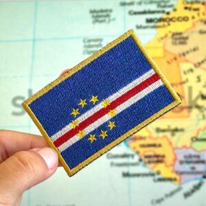 BP0434-001 Bandeira Cabo Verde Bordada 7,5x5cm