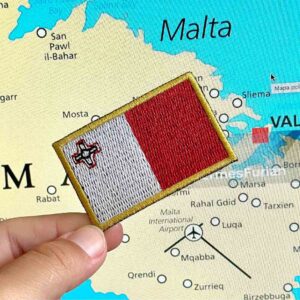 BP0435-011 Bandeira Malta Patch Bordado 5,7×3,8cm