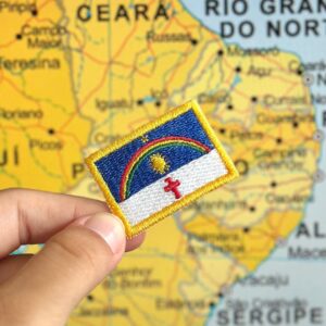 BE0420-031 Bandeira Pernambuco Patch Bordado 3,8×2,5cm