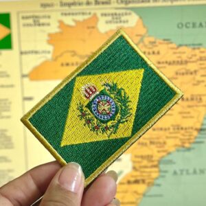 BP0407-001 Bandeira Brasil Imperial Patch Bordado 7,5×5,0cm