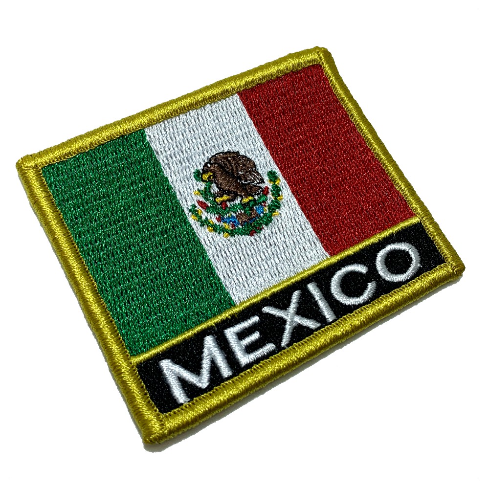 Mexico Flag Embroidery Patch Velcro Backing