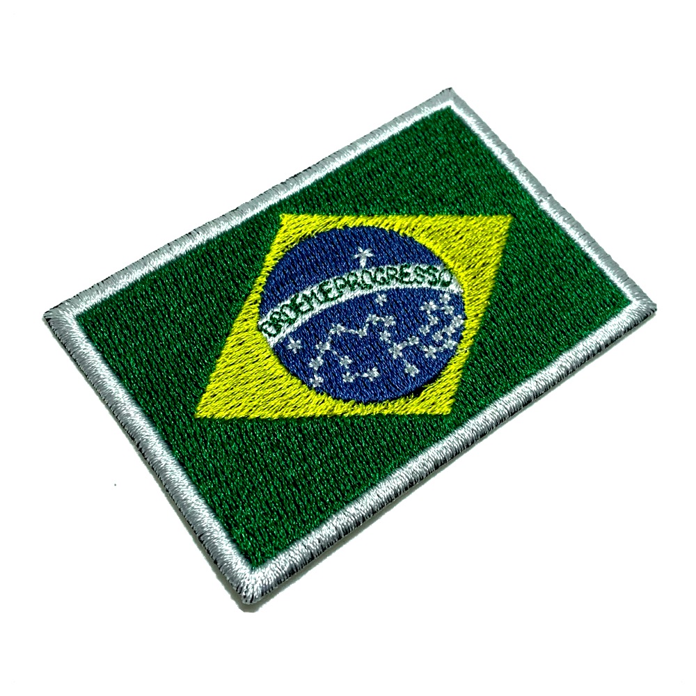 Brazil Country - Embroidery Flag Iron-in or Sew on Patch 3″×2″ - BR44 - USA