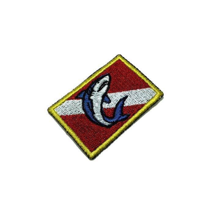 Shark Scuba Diver – Embroidery Flag Iron-in or Sew on Patch 2.25″×1.49″