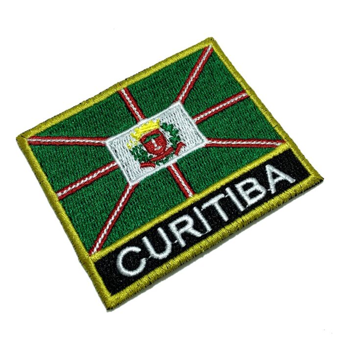 Curitiba PR Brazil - Embroidery Flag Iron-in or Sew on Patch 3″×2.5″