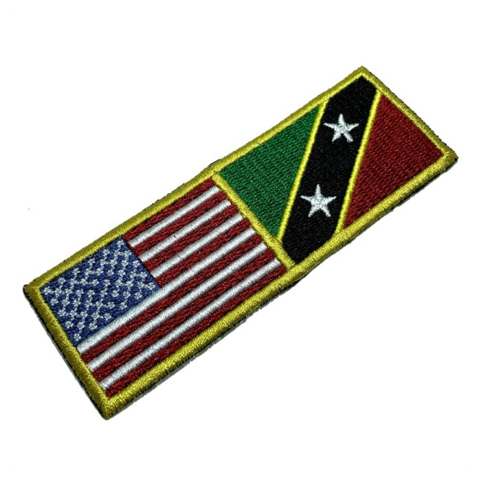 USA & Saint Kitts and Nevis Country – Embroidery Flag Iron-in or Sew on Patch 4.33″x1.5″