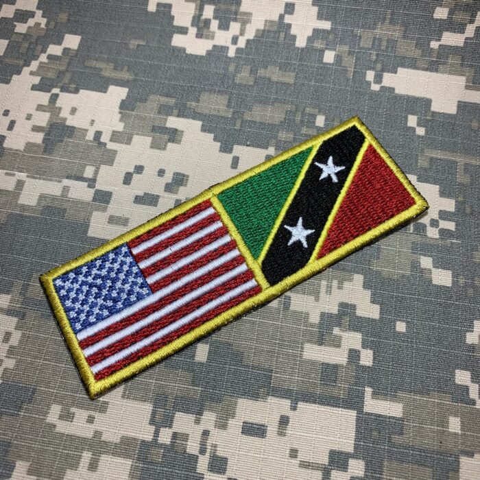 USA & Saint Kitts and Nevis Country – Embroidery Flag Iron-in or Sew on Patch 4.33″x1.5″ - Image 2