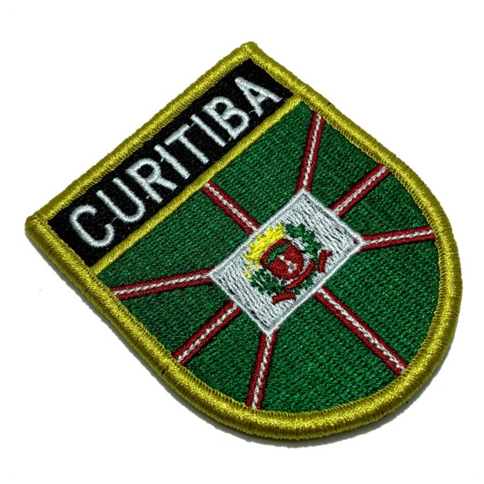 Curitiba PR Paraná Brazil - Embroidery Flag Patch With Hook Velcro®️ 2.68″×3.15″