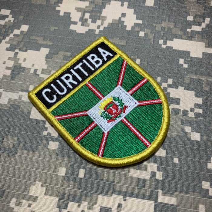 Curitiba PR Paraná Brazil - Embroidery Flag Patch With Hook Velcro®️ 2.68″×3.15″ - Image 2