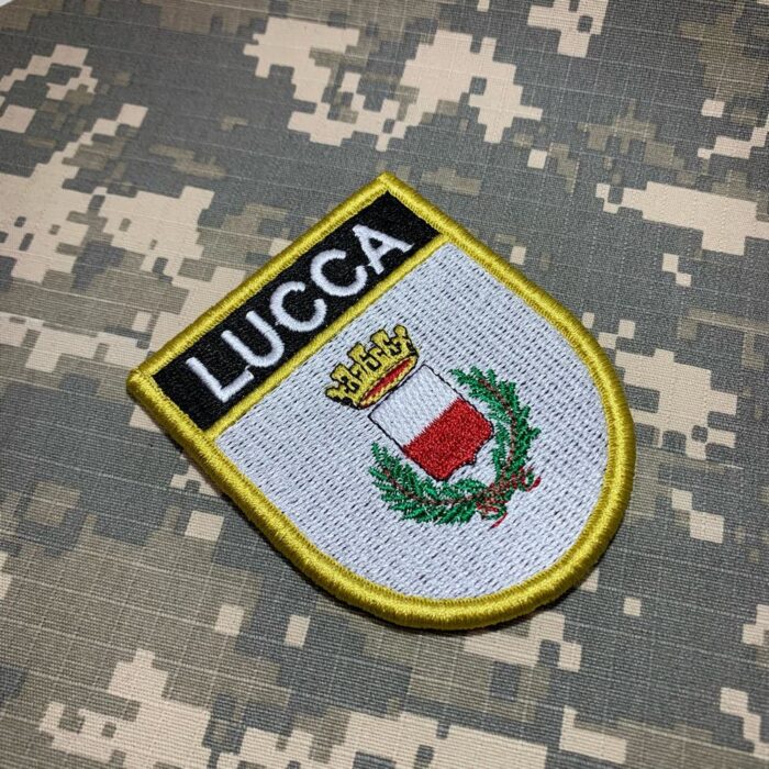 Lucca Italy - Embroidery Flag Patch With Hook Velcro®️ 2.68″×3.15″ - Image 2