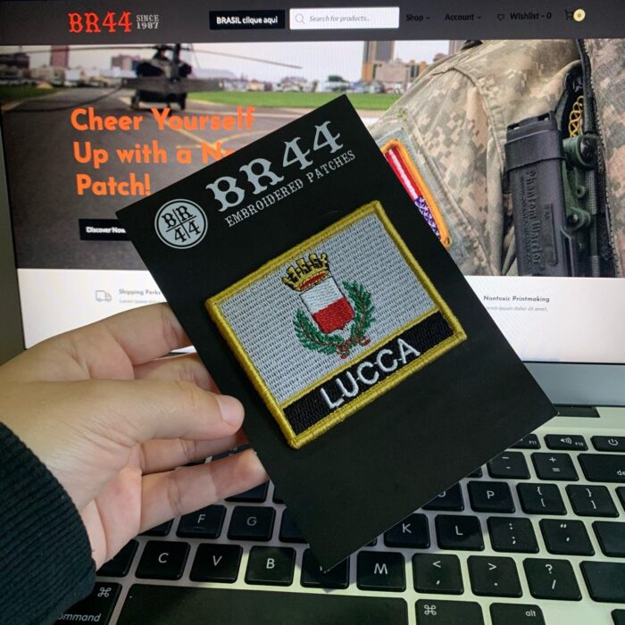 Lucca Italy – Embroidery Flag Patch With Hook Velcro®️ 3″×2.5″ - Image 3
