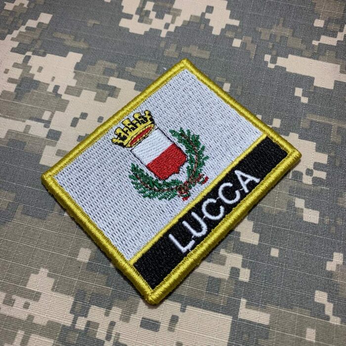 Lucca Italy – Embroidery Flag Patch With Hook Velcro®️ 3″×2.5″ - Image 2