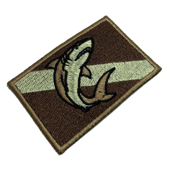 Shark Diver – Embroidery Flag Iron-in or Sew on Patch 3″×2″