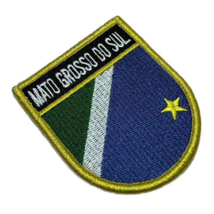 Mato Grosso do Sul MS Brazil - Embroidery Flag Patch With Hook Velcro®️ 2.68″×3.15″