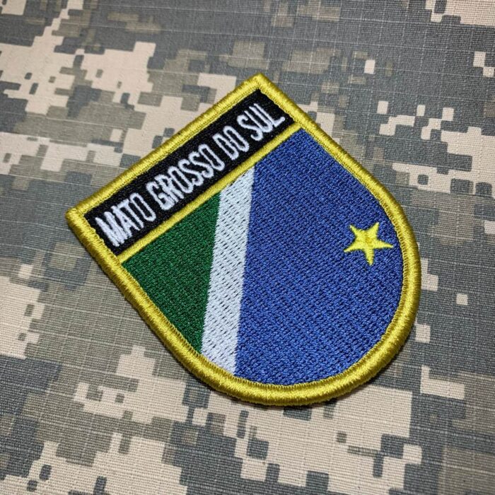 Mato Grosso do Sul MS Brazil - Embroidery Flag Patch With Hook Velcro®️ 2.68″×3.15″ - Image 2