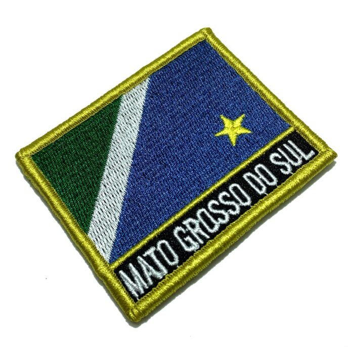 Mato Grosso do Sul MS Brazil – Embroidery Flag Patch With Hook Velcro®️ 3″×2.5″
