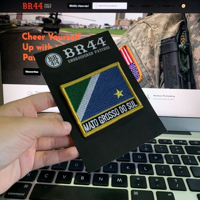 Mato Grosso do Sul MS Brazil – Embroidery Flag Patch With Hook Velcro®️ 3″×2.5″ - Image 2