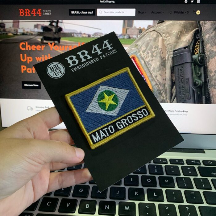 Mato Grosso MT Brazil – Embroidery Flag Patch With Hook Velcro®️ 3″×2.5″ - Image 2