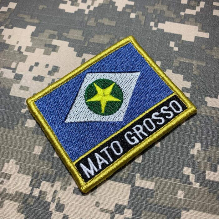 Mato Grosso MT Brazil – Embroidery Flag Patch With Hook Velcro®️ 3″×2.5″ - Image 3